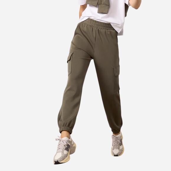 Evereve Women's Ari Cargo Leggings Clean Capsule Modern Fit Green Jogger Small - Picture 1 of 9